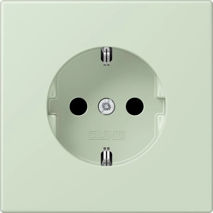 Jung SCHUKO-Steckdose, 16 A 250 V ~, Schraubklemmen, Duroplast lackiert, Serie LS, vert anglais pâle