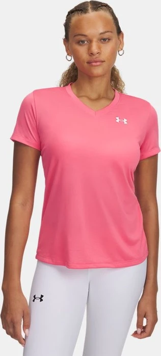 Under Armour Tech V Funktionsshirt kurzarm super pink/white (Damen)