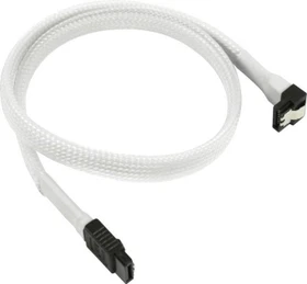Nanoxia SATA 6Gb/s Kabel weiß 0.45m gewinkelt mit Arretierung