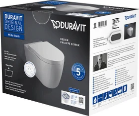 Duravit ME by Starck Wand-WC-Set inkl. WC-Sitz mit Absenkautomatik, weiß
