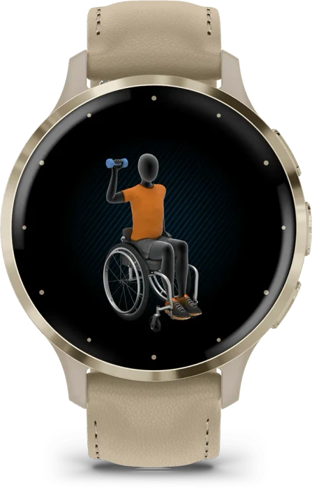Garmin Venu 3S soft gold/french grey leather