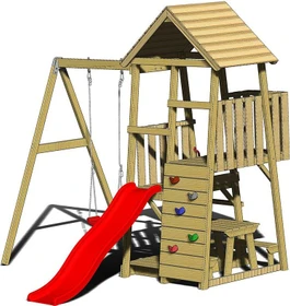 Wendi Toys Spielturm Gorilla mit Rutsche, Schaukel und Kletterwand
