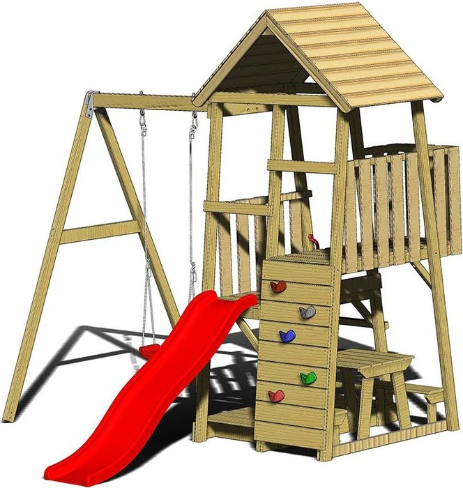 Wendi Toys Spielturm Gorilla mit Rutsche, Schaukel und Kletterwand