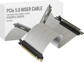 LinkUP AVA5 v4 ITX Armour Riser Kabel, rechts gerichtet, gewinkelt, PCIe 5.0, 250mm, weiß