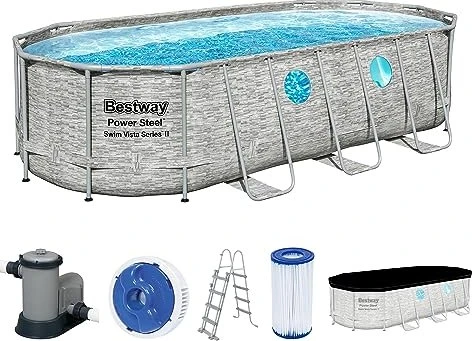 Bestway Power Steel Vista Frame Pool Set oval 549x274x122cm