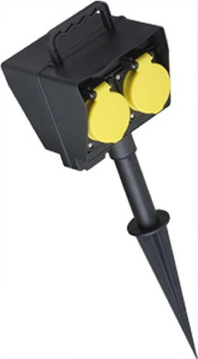 Bachmann Gartensteckdose mit Erdspieß, 2-fach, 2m