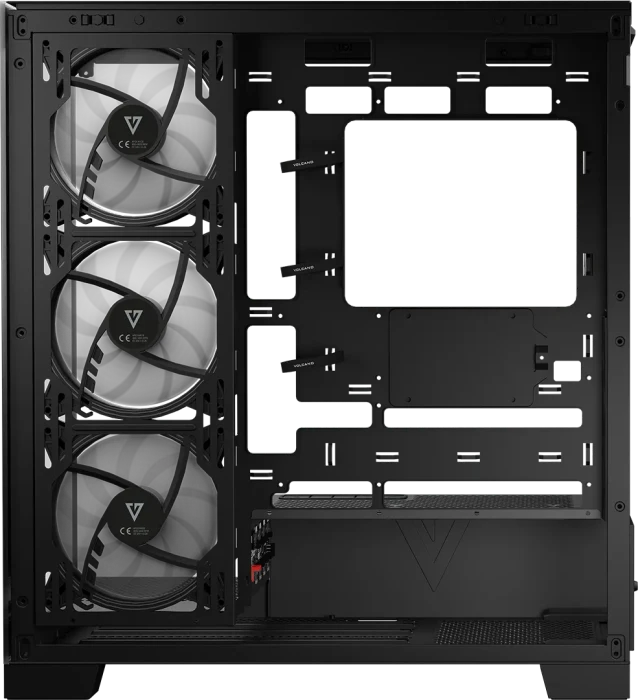 Modecom Volcano Space Apex ARGB Midi Black, schwarz, Glasfenster
