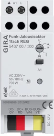 Gira eNet Funk Jalousieaktor 1-fach, 2TE REG, Schaltaktor (5437 00)