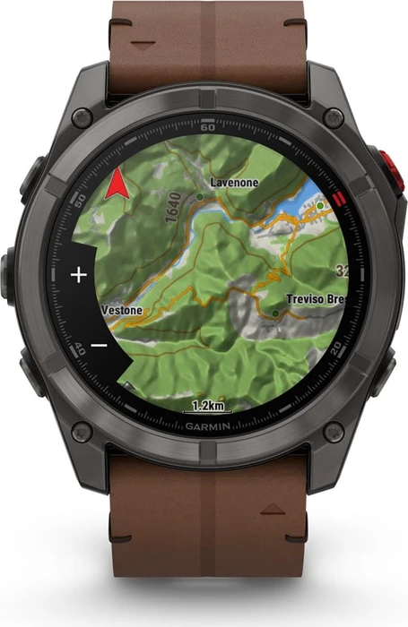 Garmin Fenix 8 Pro 51mm AMOLED carbon grey dlc titanium/chestnut leather