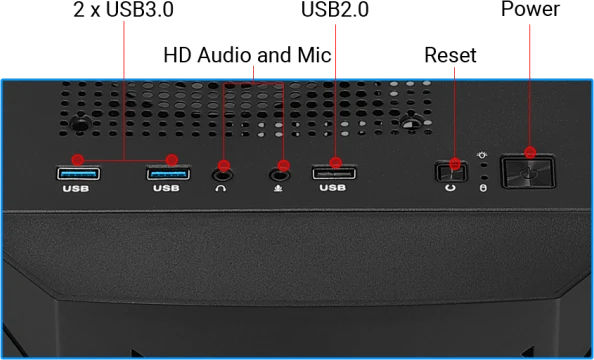 AeroCool Trinity Mini, Lüfter LED RGB, Glasfenster