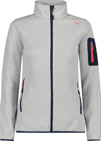 CMP Knit Tech Melange Fleece Jacke bone/red fluo (Damen)