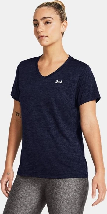Under Armour Tech V Twist Funktionsshirt kurzarm midnight navy/white (Damen)