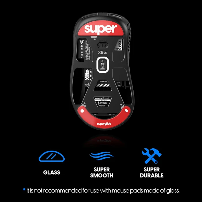Pulsar Gaming Gears Superglide 2 für Pulsar Xlite Wireless, Mausgleiter, rot