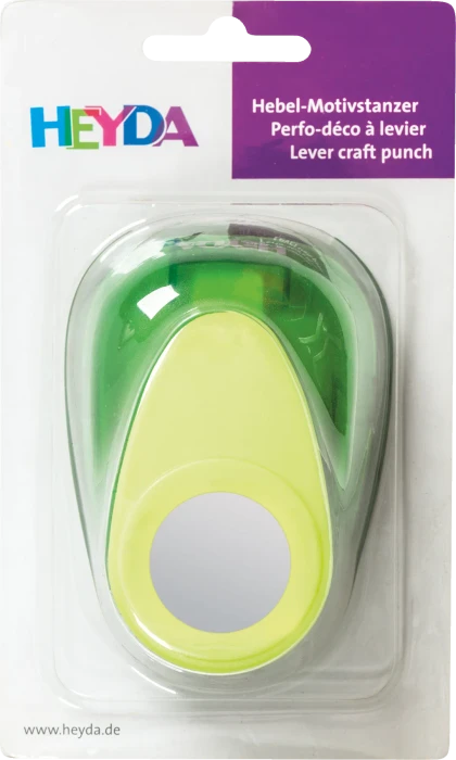 Heyda Hebel-Motivstanzer XXL, Kreis, gelb/grün, 45mm
