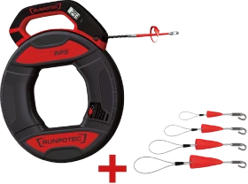 Runpotec RP5 mit digitalem Meterzähler - 30 m + Kabelziehschlaufe mit Haken - 4er Set