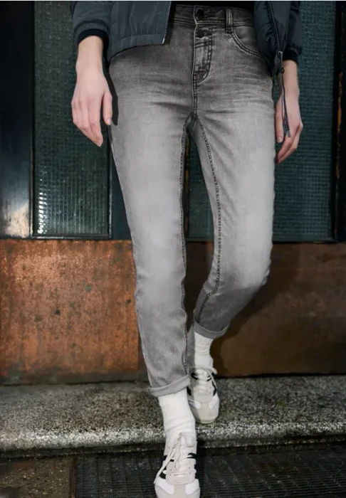 Street One Studio Slim Leg Jeans grey washed (Damen)