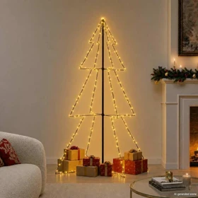 vidaXL Motiv Weihnachtsbaum 180x118cm LED 240x warmweiß