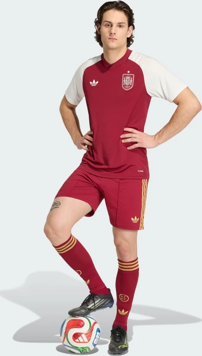 adidas FIFA WM 2026 Spanien Auswärts Aufwärmtrikot kurzarm team coll burgundy 2 (Herren)