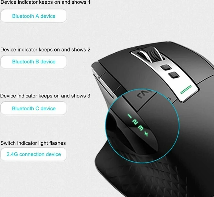 Rapoo MT750S Multi-mode Wireless schwarz, USB/Bluetooth