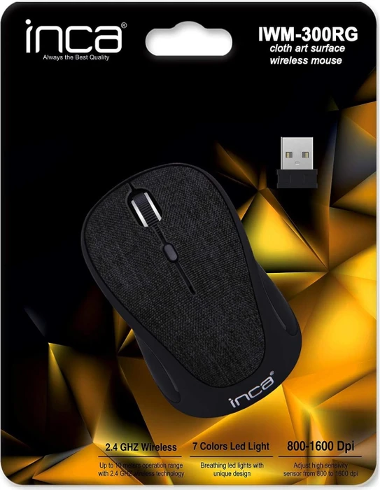 Inca IWM-300RG Cloth Art Surface Wireless Mouse grau, USB