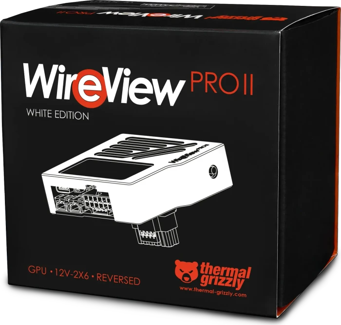 Thermal Grizzly WireView Pro II GPU Reverse, 90°, 12V-2x6, Sense-Pins an der Unterseite, White Edition, weiß