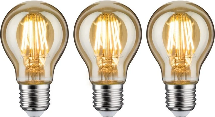 Paulmann 1879 Filament LED Birne E27 6W/817 dim gold, 3 Stück