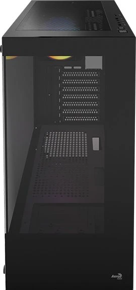 AeroCool Pivot Black, inkl. 1x Lüfter, Lüfter LED Fixed RGB, Glasfenster