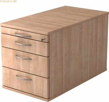 Bogengriff Metall, nussbaum, Rollcontainer