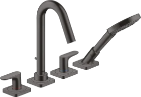 Hansgrohe Axor Citterio M 4-Loch Wannenrandarmatur mit Hebelgriffen und Rosetten brushed black chrome
