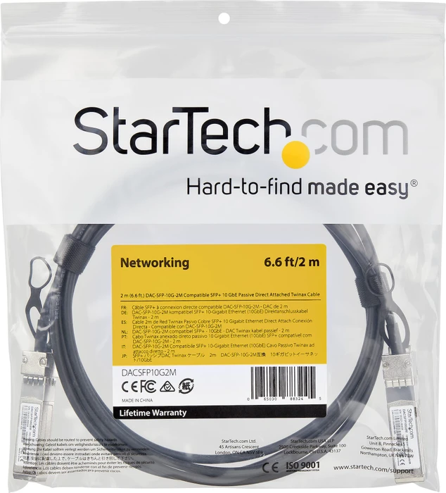 StarTech Nachbau von Dell EMC DAC-SFP-10G-2M 10G 2m LAN-DAC, Twinax, SFP+