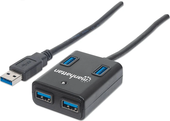 Manhattan USB-Hub, 4x USB-A 3.0, USB-A 3.0 [Stecker]