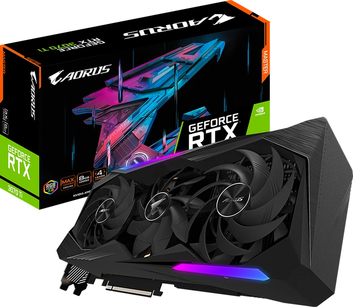GIGABYTE AORUS GeForce RTX 3070 Ti Master 8G, 8GB GDDR6X, 3x HDMI, 3x DP