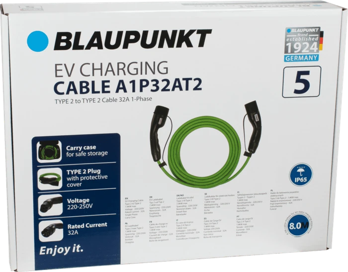 Blaupunkt Typ 2 Ladekabel, 7.4kW, 8m
