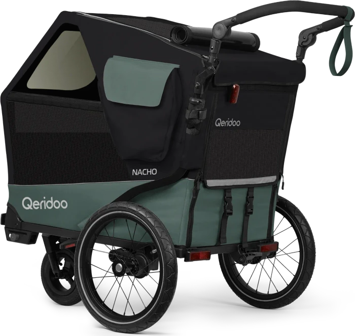 Qeridoo Nacho M Fahrradanhänger grün (Modell 2025)