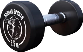 Gorilla Sports Gummi Rund Hantel 2.5kg