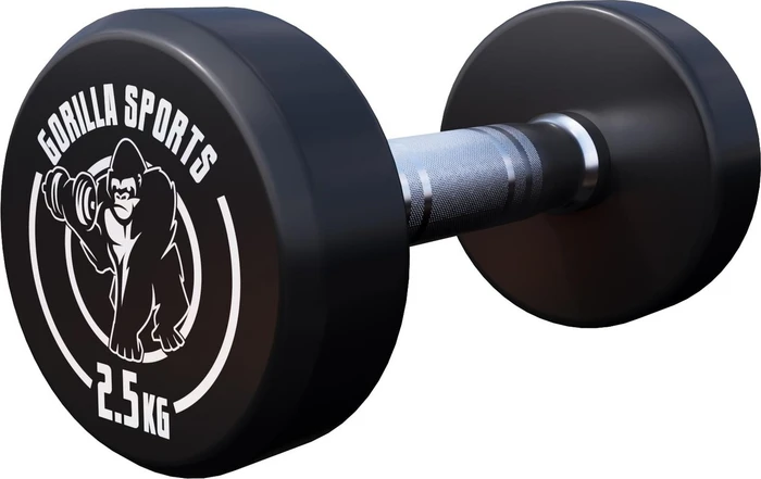 Gorilla Sports Gummi Rund Hantel 2.5kg