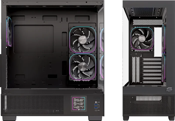 Einarex Prisma S501D RGB Black, schwarz, Glasfenster