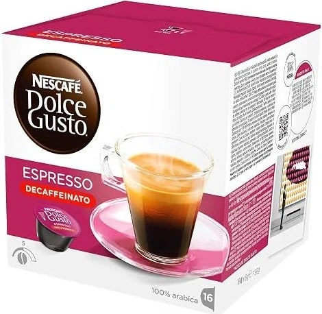 Nestlé Nescafe Dolce Gusto Decaffeinato Espresso Kaffeekapseln, 96 Stück (6x 16 Stück)
