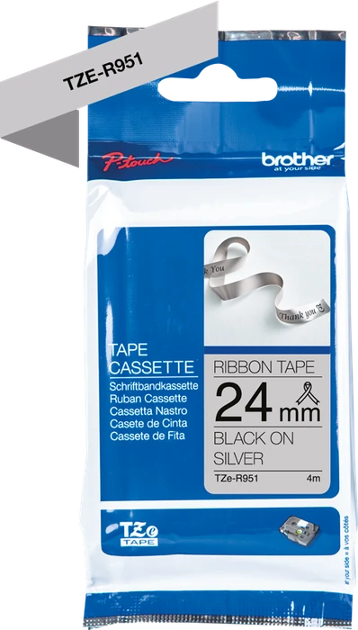 Brother TZe-R951 Beschriftungsband, 24mm, schwarz/silber