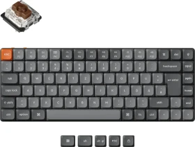 Keychron K3 Max, grau, LEDs RGB, hot-swap, Gateron LOW PROFILE 2.0 BROWN, USB/Bluetooth, DE (K3M-H3-DE)