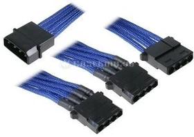 BitFenix Alchemy 4-Pin Molex auf 3x 4-Pin Molex 55cm, sleeved blau/schwarz (BFA-MSC-M3MBK-RP)