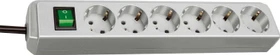 Brennenstuhl Eco-Line mit Schalter, 6-fach, 1.5m, grau