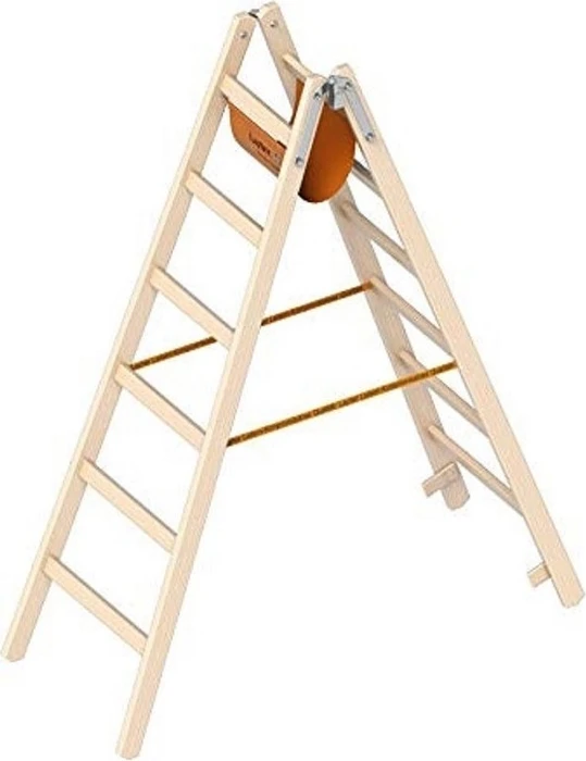 Layher Topic 1038 Holz 2-tlg. Stehleiter, 2x 6 Stufen