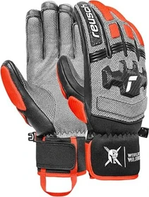 Reusch Worldcup Warrior DH Skihandschuhe black/silver/fluo red