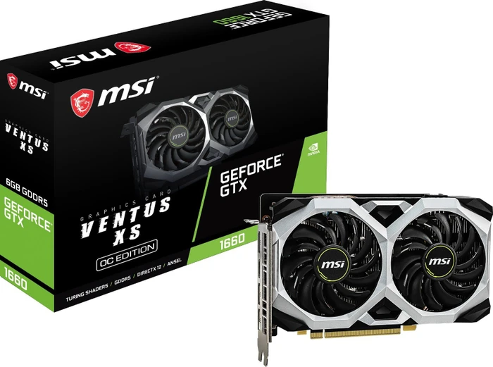 MSI GeForce GTX 1660 Ventus XS 6G OC, 6GB GDDR5, HDMI, 3x DP