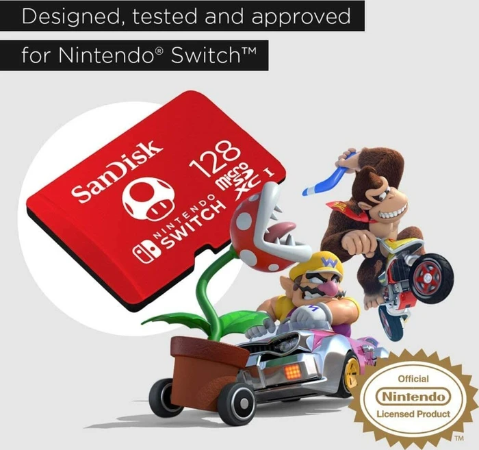 SanDisk Nintendo Switch R100/W90 128GB, UHS-I U3, Class 10
