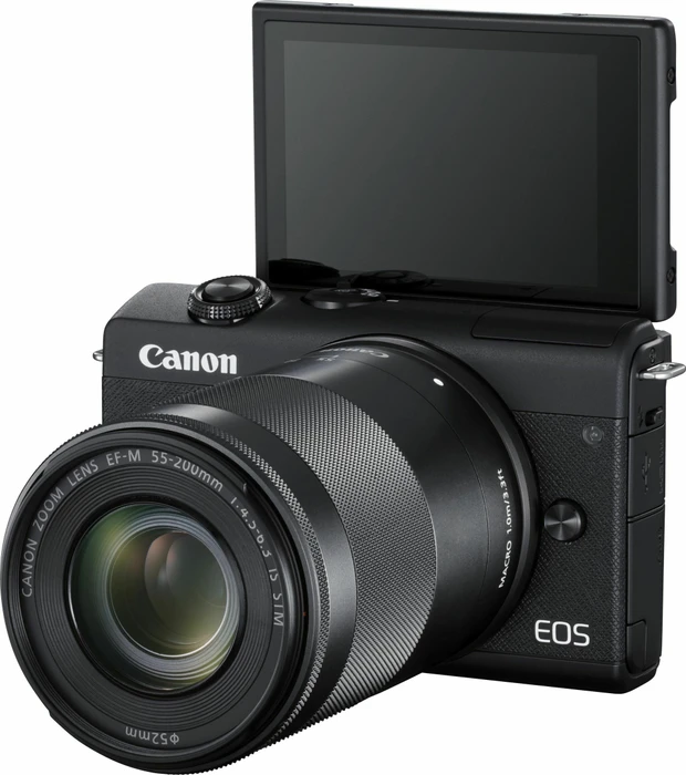 Canon EOS M200 schwarz mit Objektiv EF-M 15-45mm 3.5-6.3 IS STM und EF-M 55-200mm 4.5-6.3 IS STM
