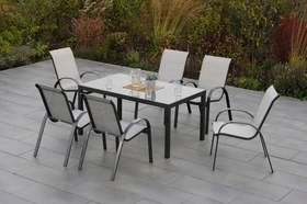 Merxx Amalfi Gartenmöbel-Set diamantbraun, 7-tlg.