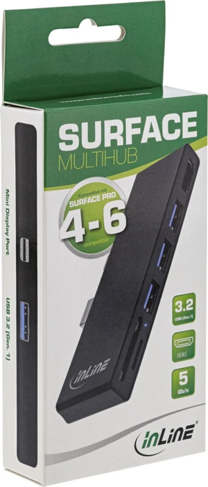 InLine Multihub für Surface Pro 4/5/6, Mini DisplayPort [Stecker], USB-A 3.0 [Stecker]