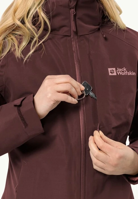 Jack Wolfskin Bergland 3in1 Funktionsjacke dark maroon (Damen)